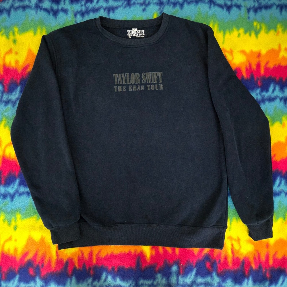 Taylor Swift The Eras Tour Sweatshirt Navy Blue Crewneck Concert Merch Large